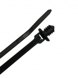 210 x 4.8mm Black Nylon Fir-Tree Mountable Cable Tie, Pack of 100